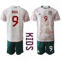 Mexico Raul Jimenez #9 Udebanesæt Børn VM 2022 Kortærmet (+ Korte bukser)
